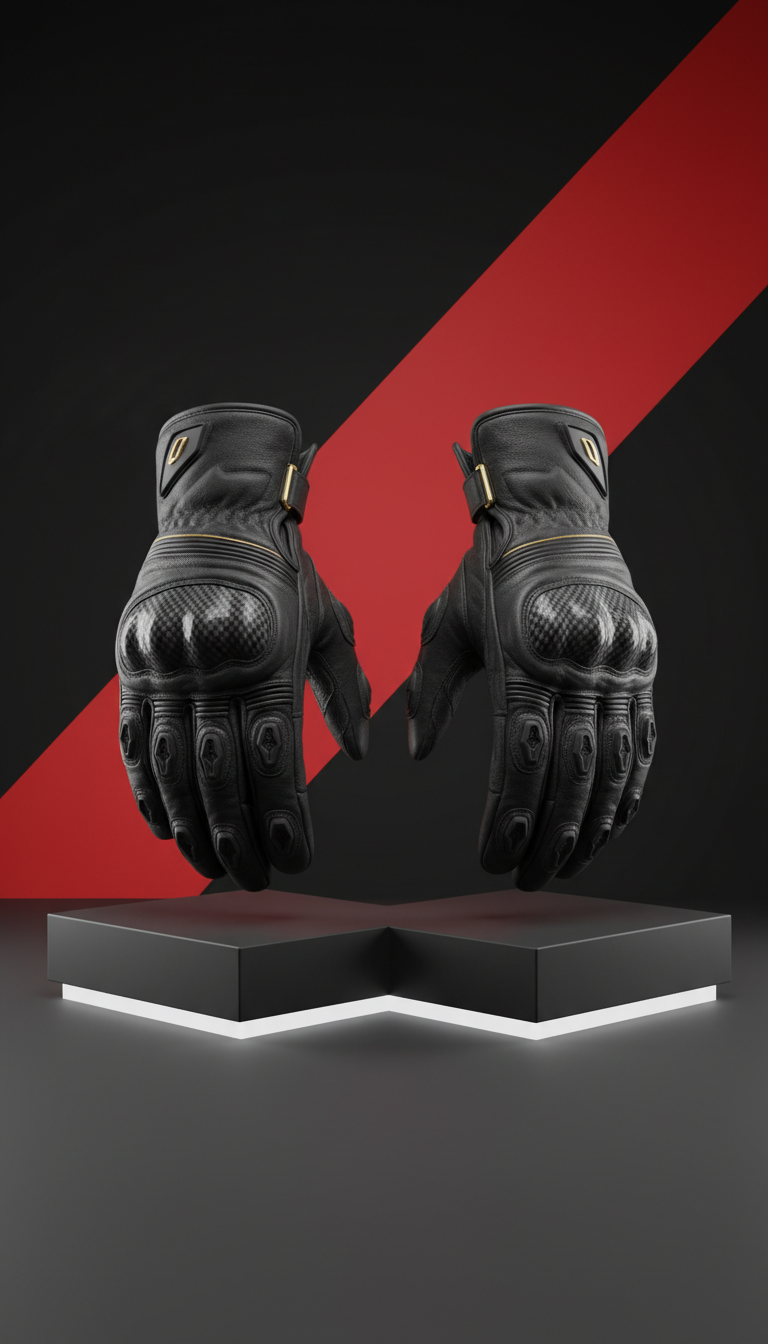 Armored Leather Track Gloves
