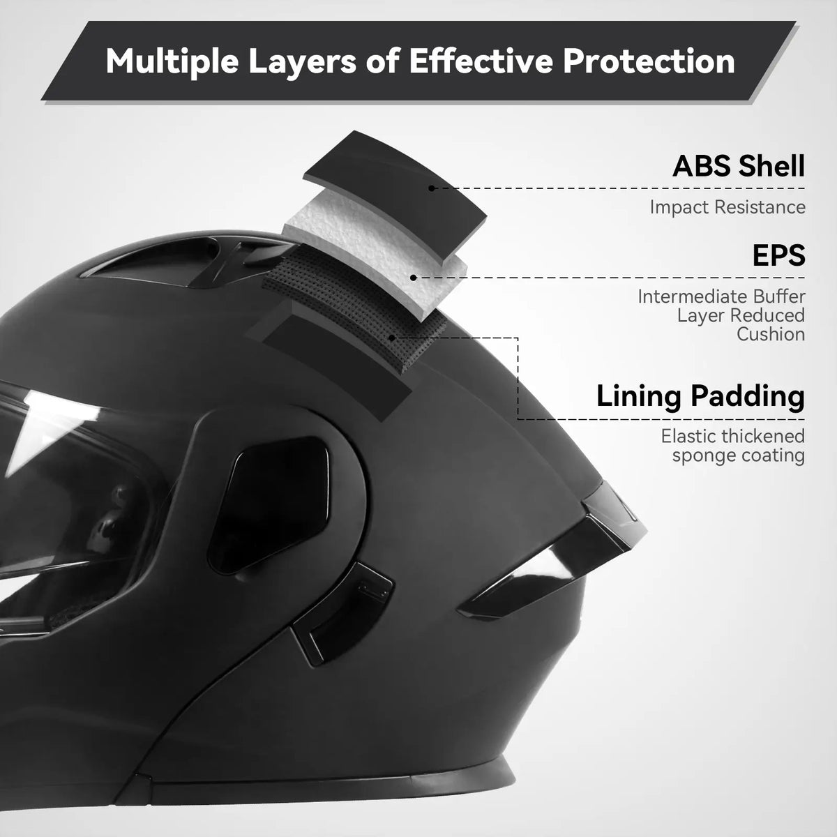 Adult Modular Motorcycle Helmets, DOT Approved Flip up Dual Visor Full Face Helmet for Men Women Moto ATV UTV Snowmobile ADV Four Wheeler Street Bike with Gloves & Mask